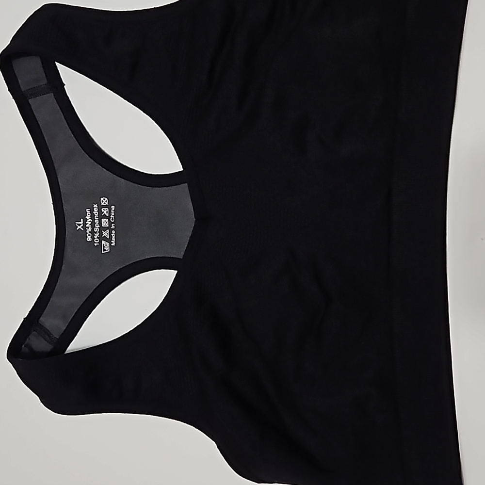 Women's Black Pull Over Stretch Sports Bra Size XL #W-506